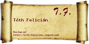 Tóth Felicián névjegykártya